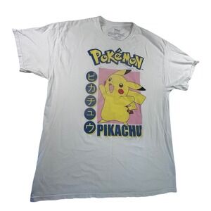Pokemon Pikachu T-Shirt White XL Extra Large Japanese Anime Graphic Tee